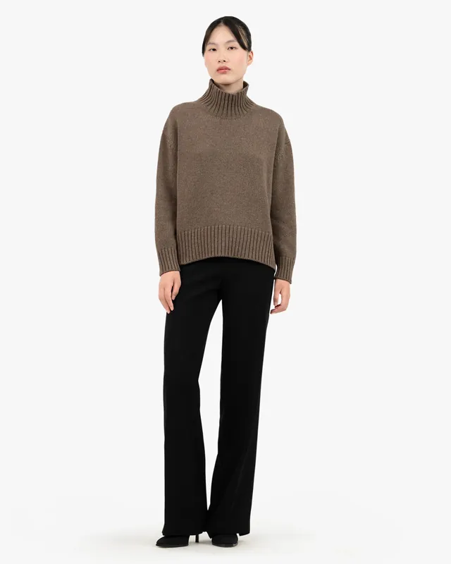 Dolomiti Mock Neck Sweater - Brown