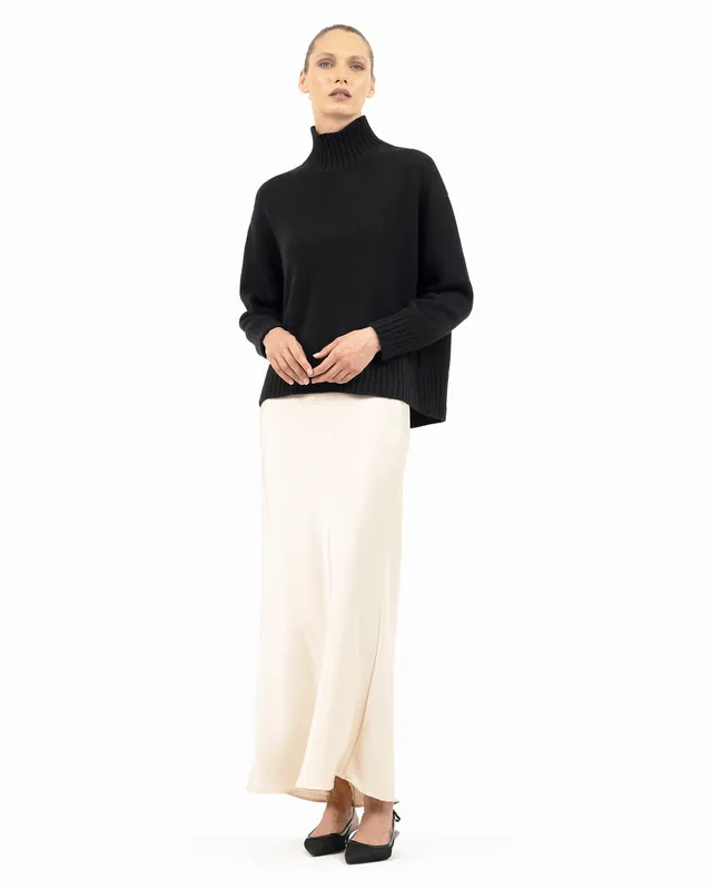 Dolomiti Mock Neck Sweater - Black