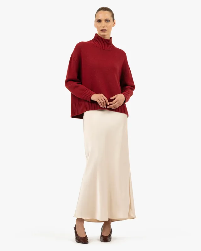 Dolomiti Mock Neck Sweater - Red