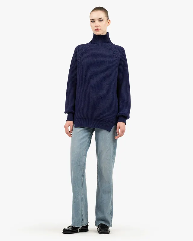 Sorapis Mock Neck Sweater - Blue