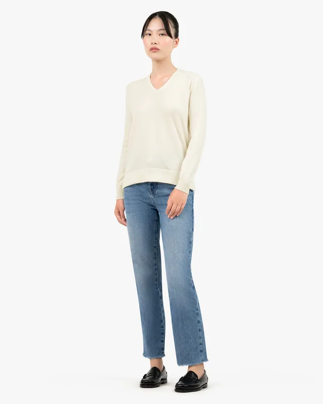 Women's Florenz V-Neck Sweater - White