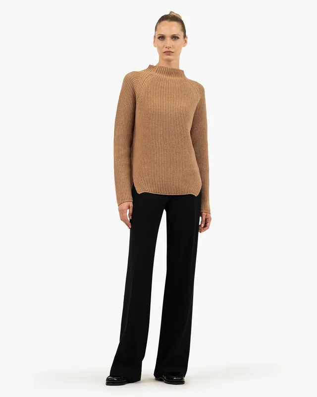 Garisenda Mock Neck Sweater - Camel