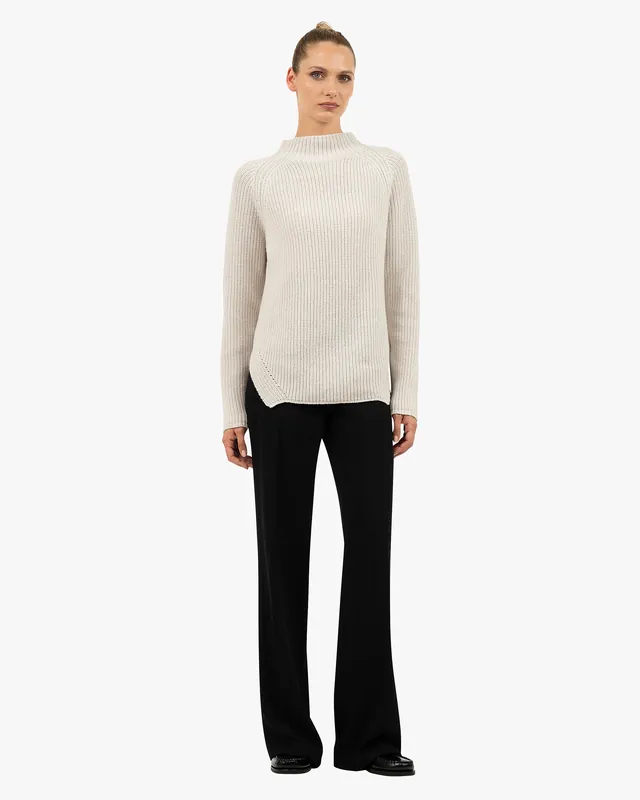 Garisenda Mock Neck Sweater - White