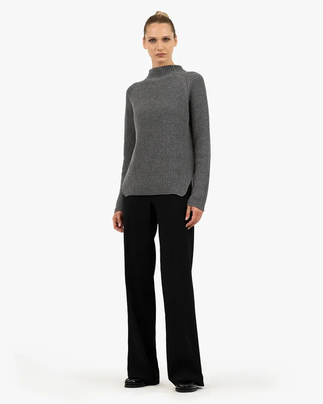 Garisenda Mock Neck Sweater - Medium Grey