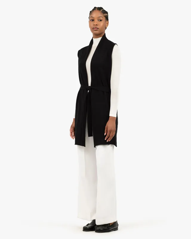 Essential Sleeveless Cardigan - Black