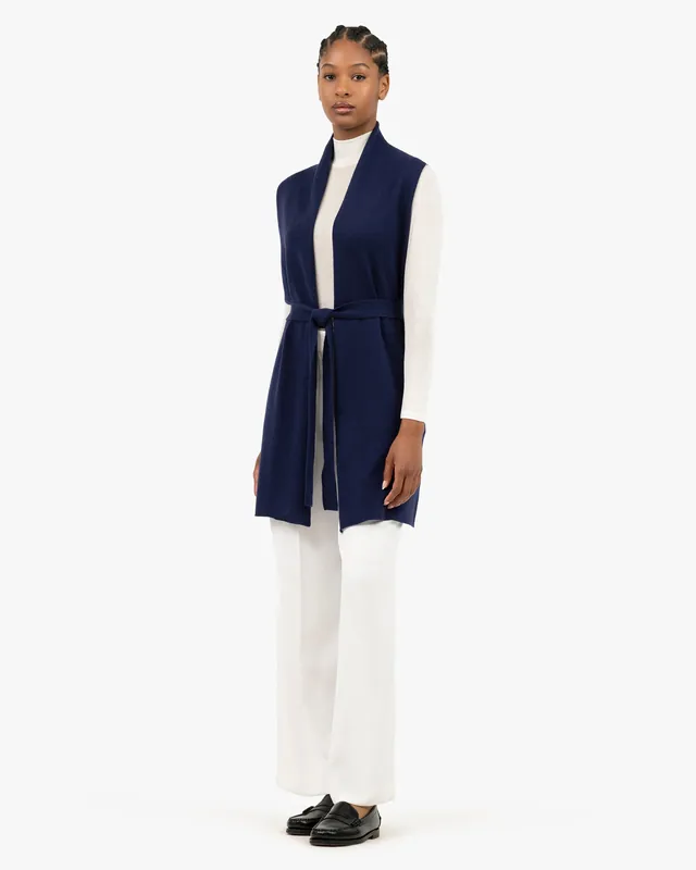 Essential Sleeveless Cardigan - Blue