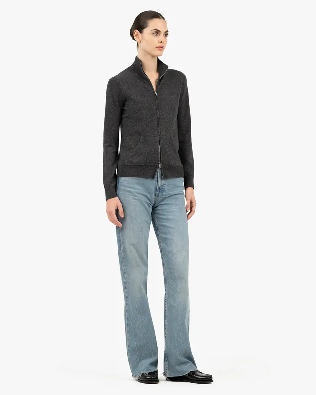 Women's Salò Zip Cardigan - Charcoal