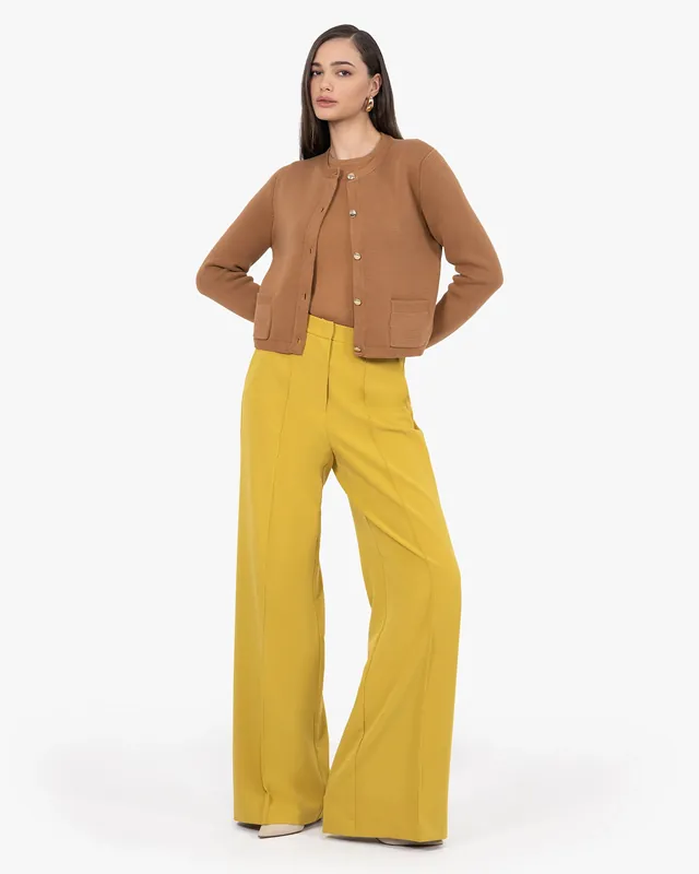 Oasi Crew Neck Cardigan - Hazelnut