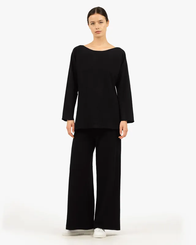 Chaillot Boat Neck Sweater - Black