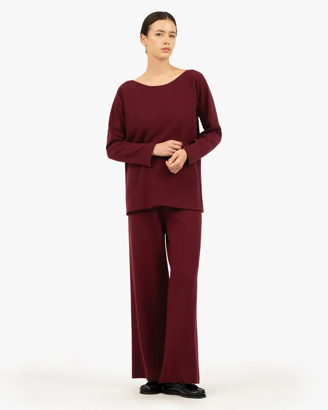 Chaillot Boat Neck Sweater - Bordeaux