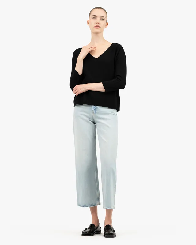 Women's Stresa V-Neck Sweater - Black