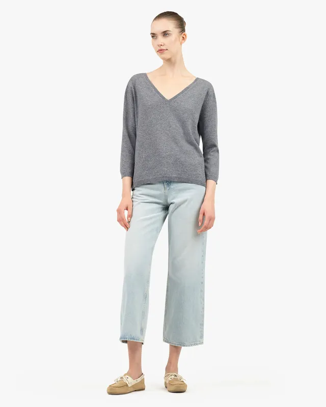 Women's Stresa V-Neck Sweater - Grey