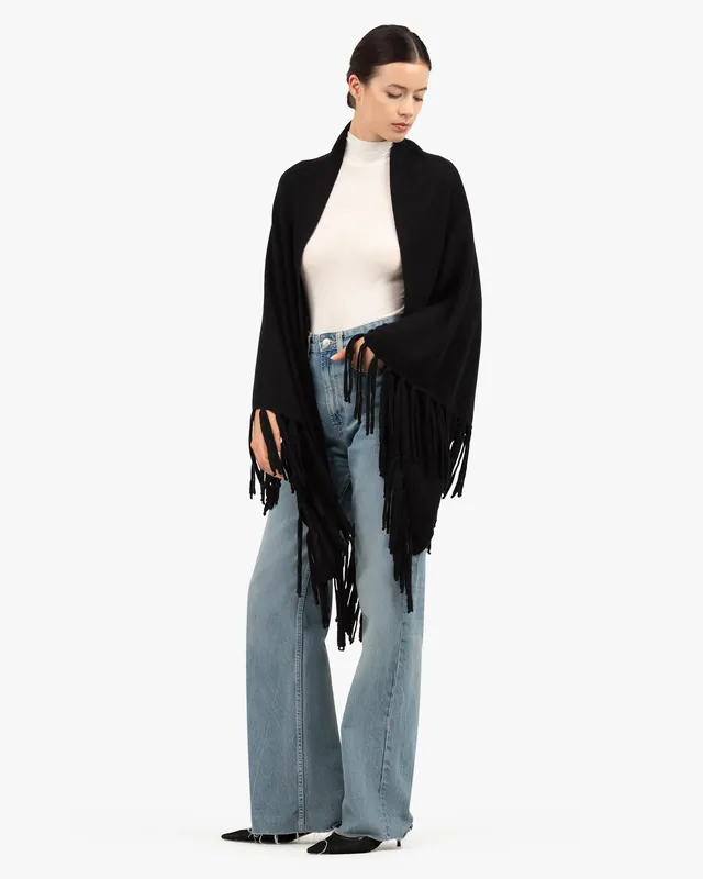 Fringed Wrap - Black