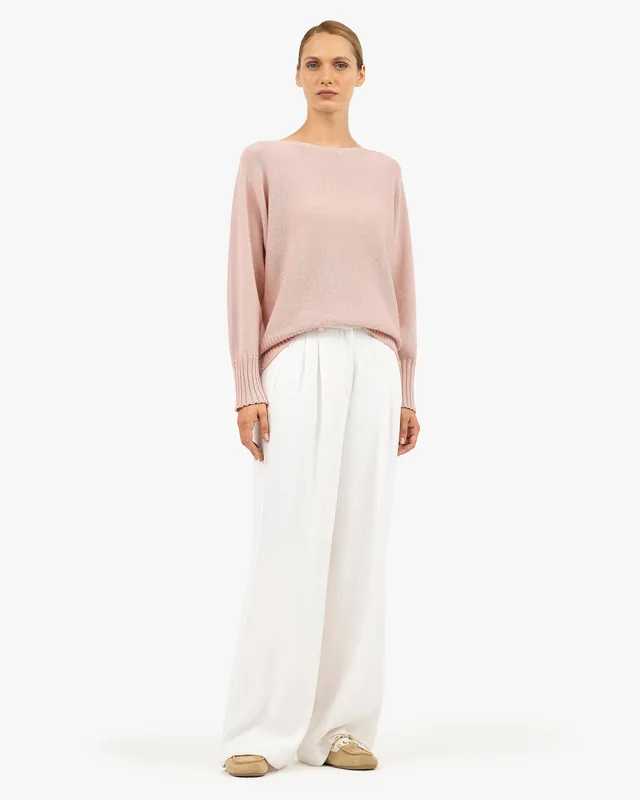 Dolomiti Maxi Boat Neck Sweater - Rose