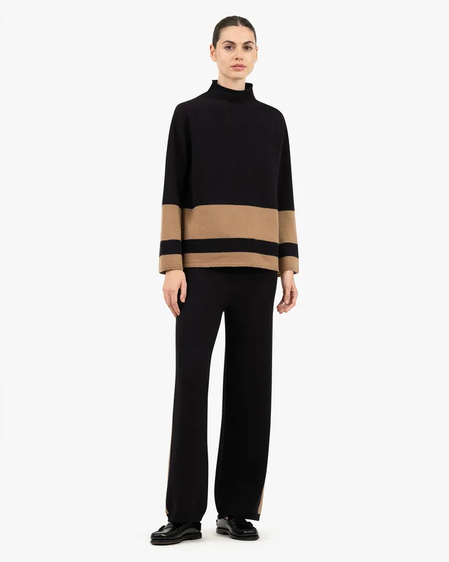 Cortona Mock Neck Sweater - Black