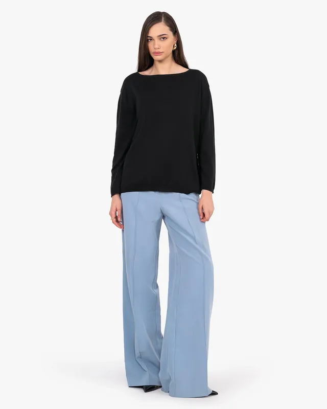 Oasi Boat Neck Sweater - Black