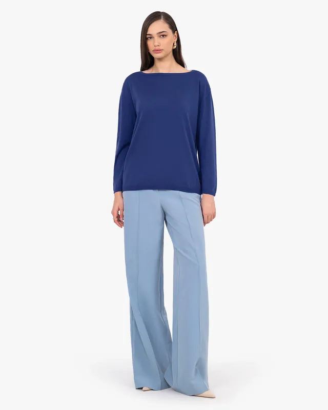 Oasi Boat Neck Sweater - Blue
