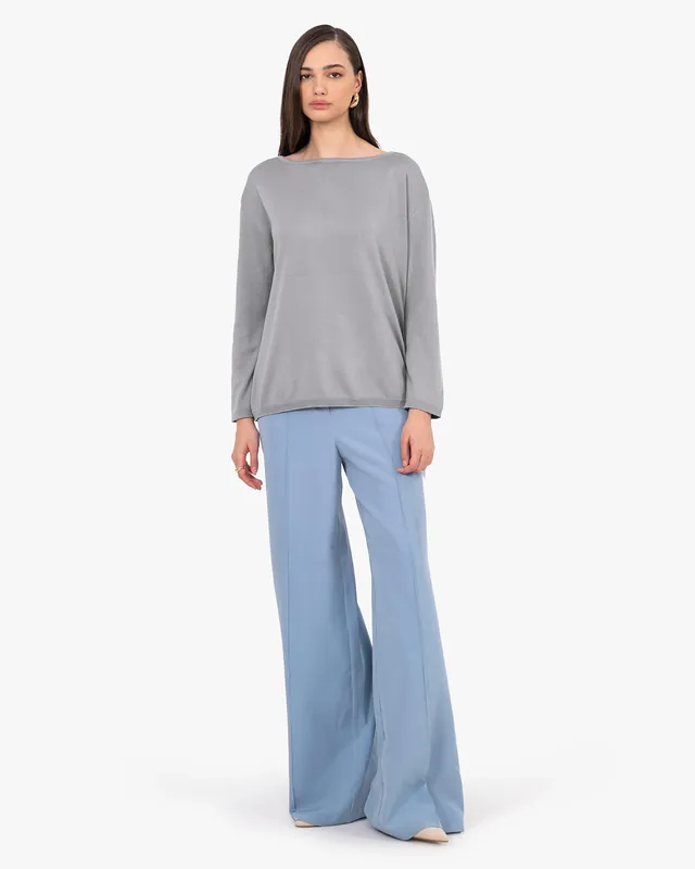 Oasi Boat Neck Sweater - Grey