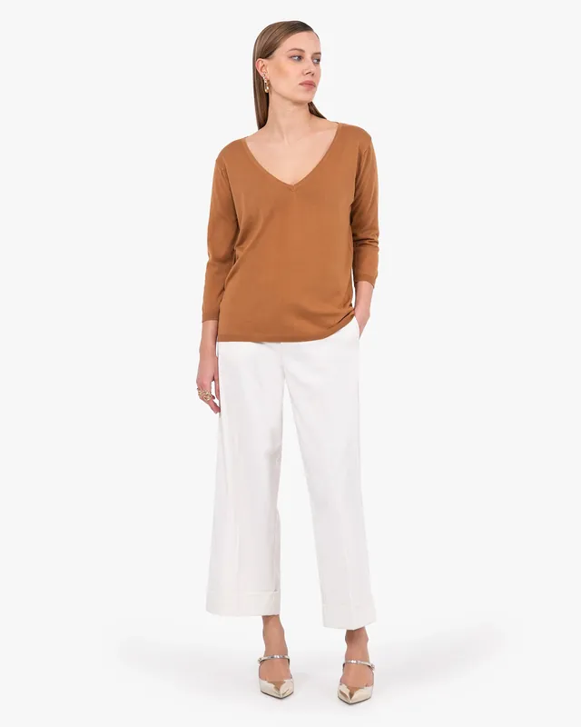 Women's Oasi V-Neck Sweater - Hazelnut