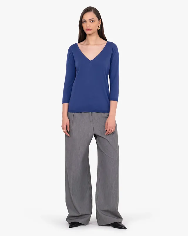 Women's Oasi V-Neck Sweater - Blue