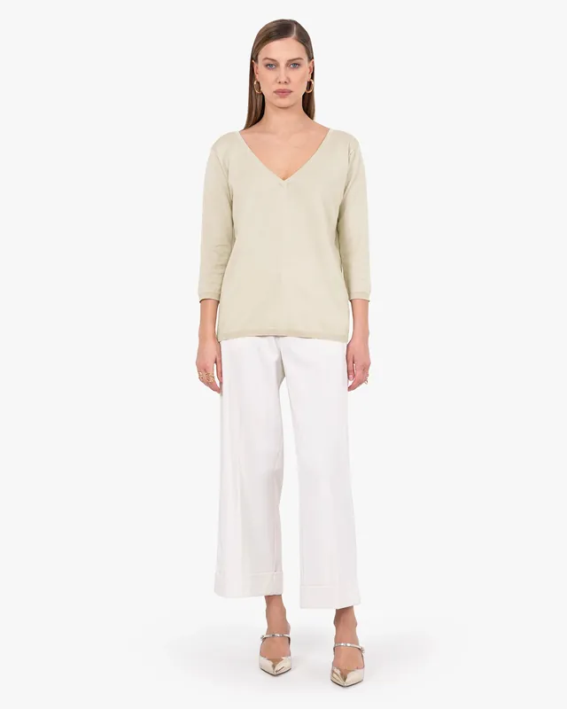 Women's Oasi V-Neck Sweater - Beige