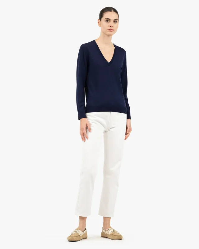 Women's Seraphine V-Neck Sweater - Blue