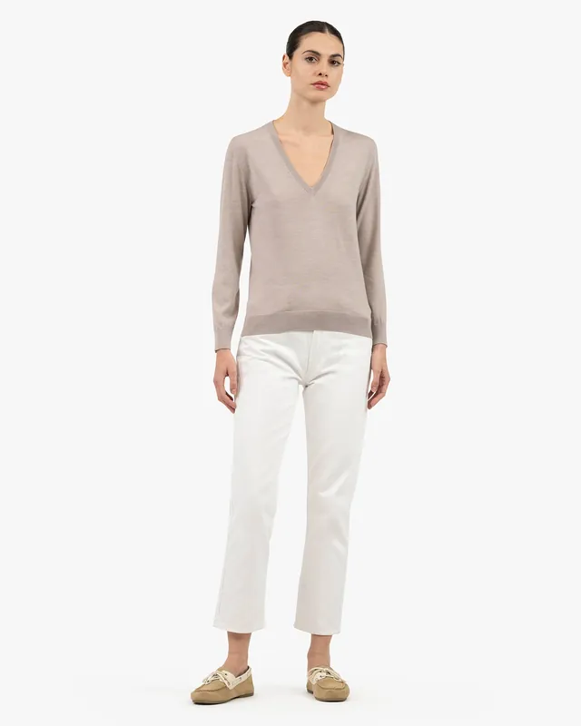 Women's Seraphine V-Neck Sweater - Beige