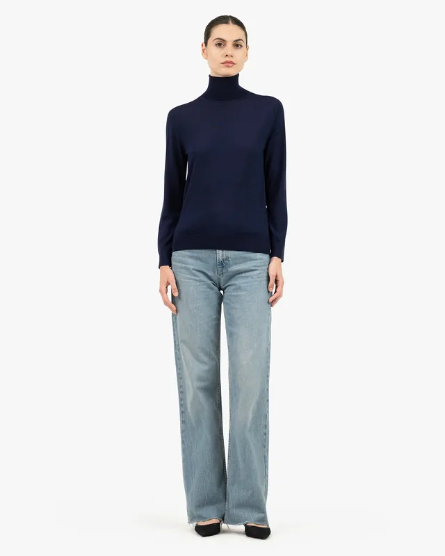 Women's Seraphine Turtleneck Sweater - Blue