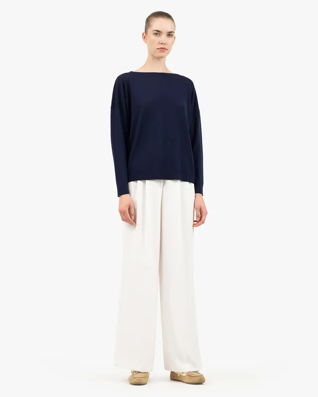 Seraphine Boat Neck Sweater - Blue