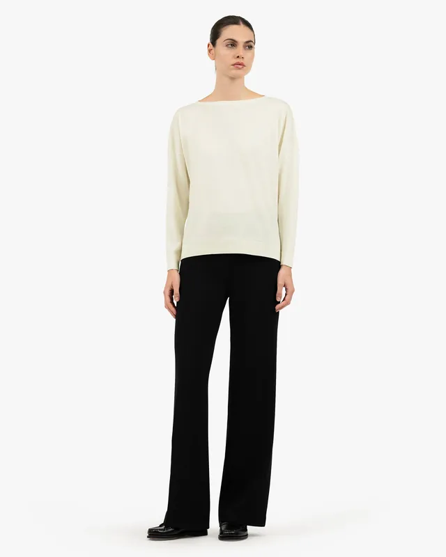 Seraphine Boat Neck Sweater - White
