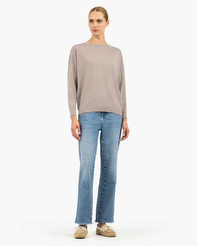Belvoir Boat Neck Sweater - Beige