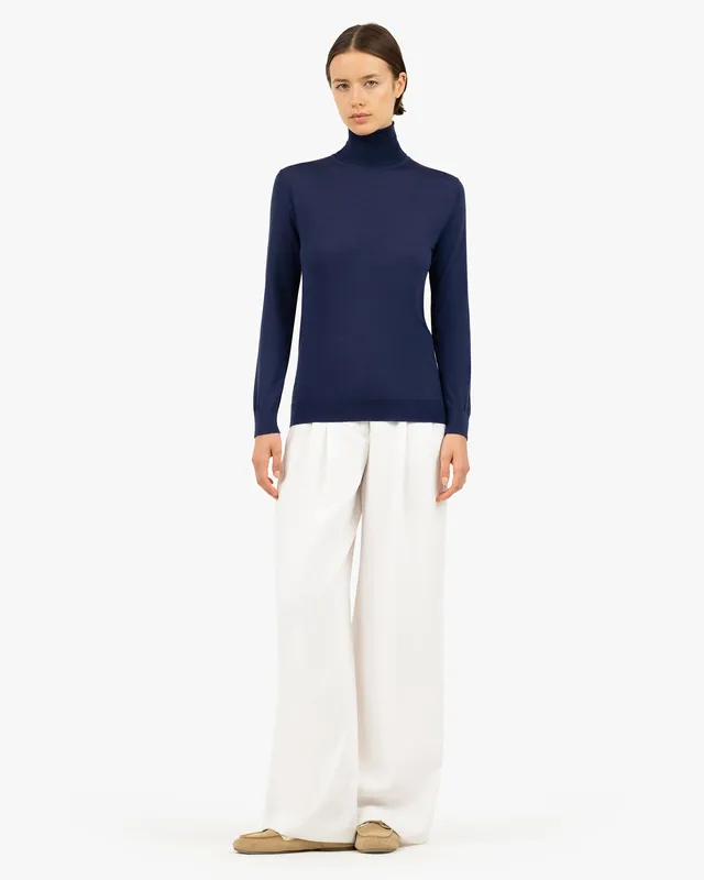 Women's Belvoir Turtleneck Sweater - Blue