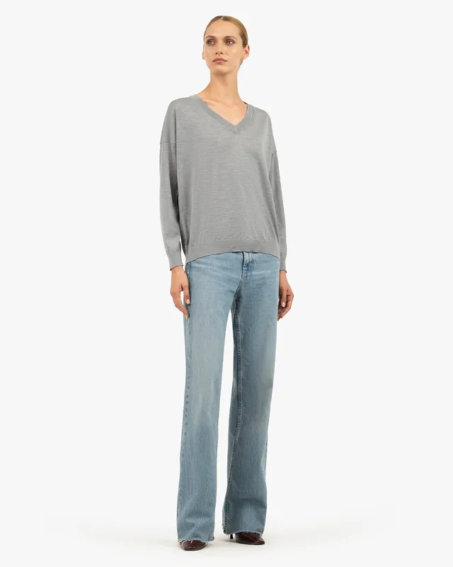 Women's Belvoir V-Neck Sweater - Grey