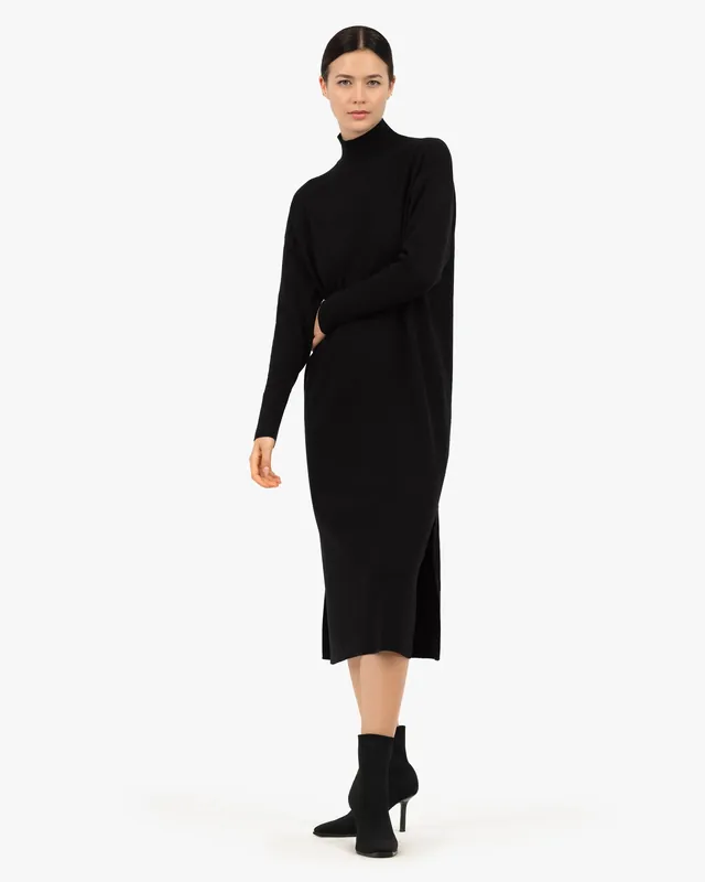 Liv Mock Neck Dress - Black