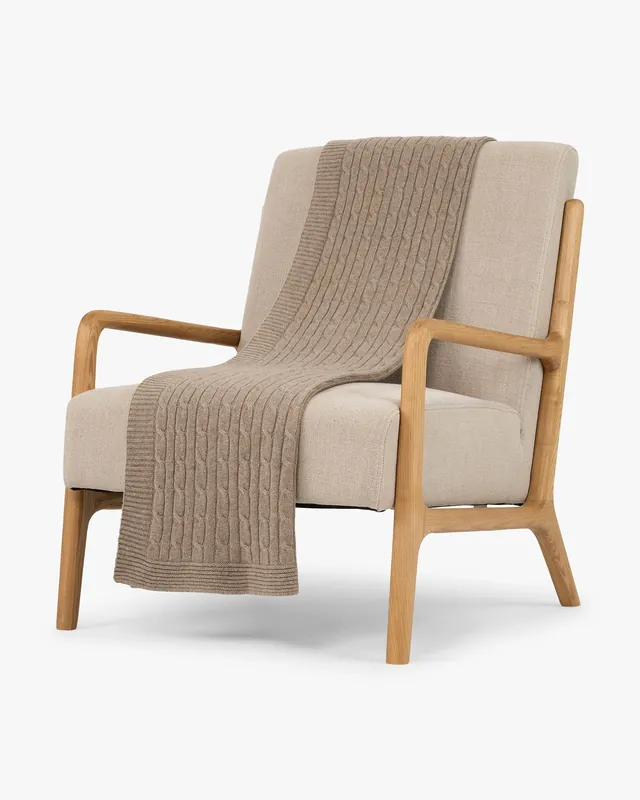 Tressé Cable Throw - Taupe