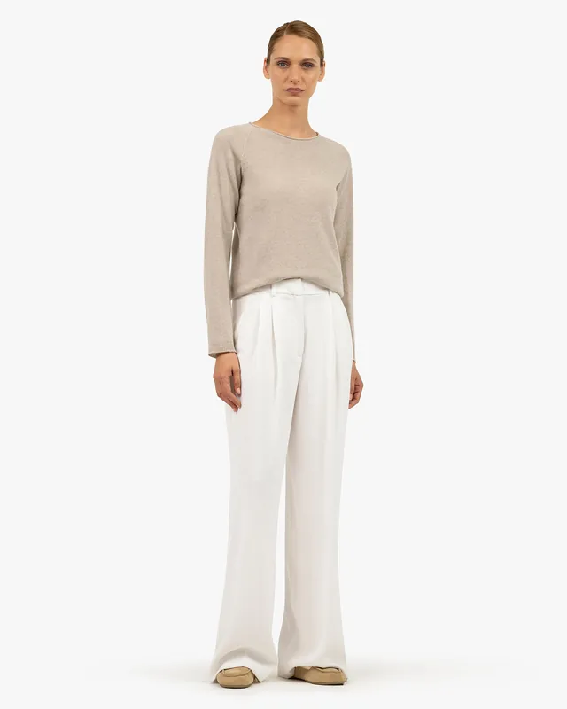 Women's Piuma Crew Neck Sweater - Beige