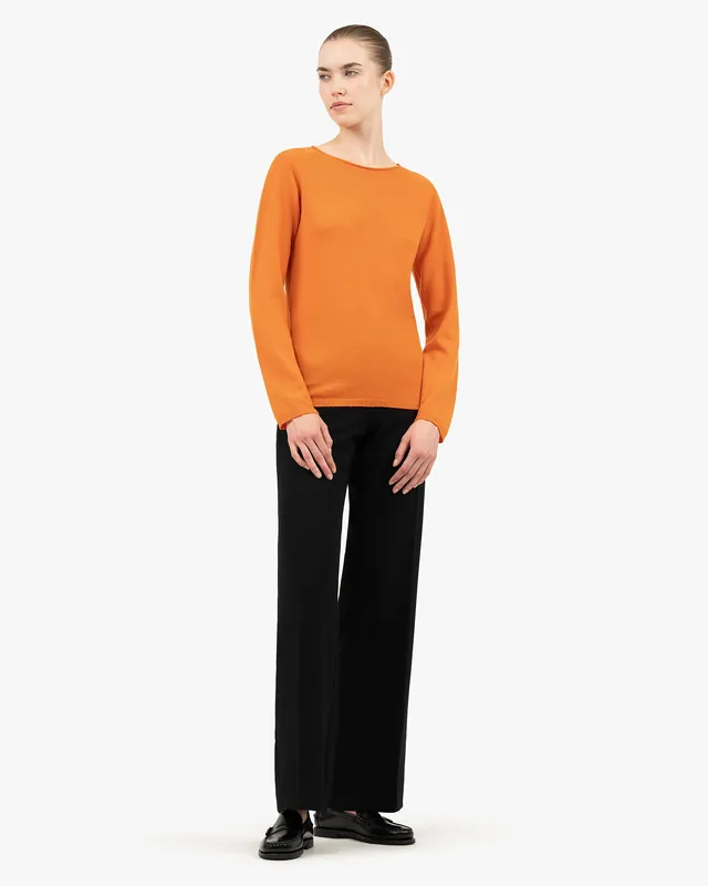Women's Piuma Crew Neck Sweater - Orange