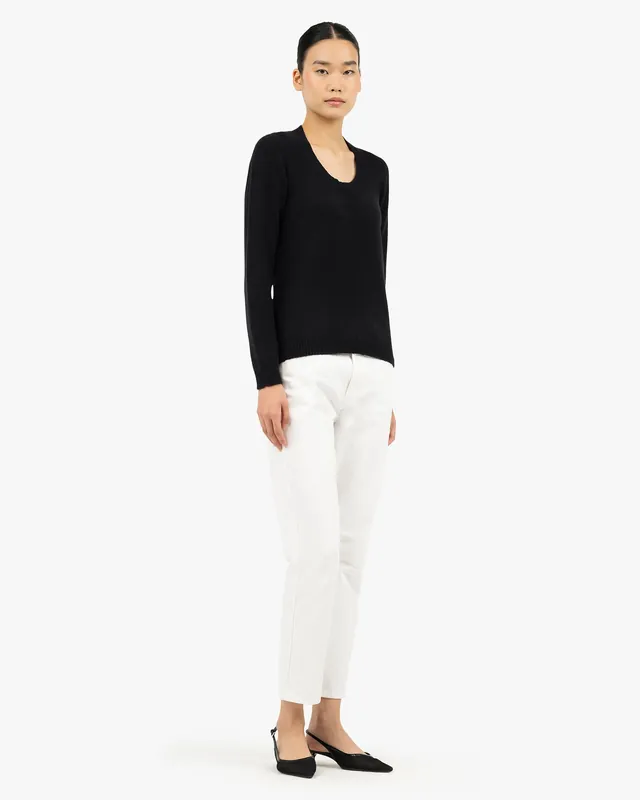 Piuma Wide Neck Sweater - Black