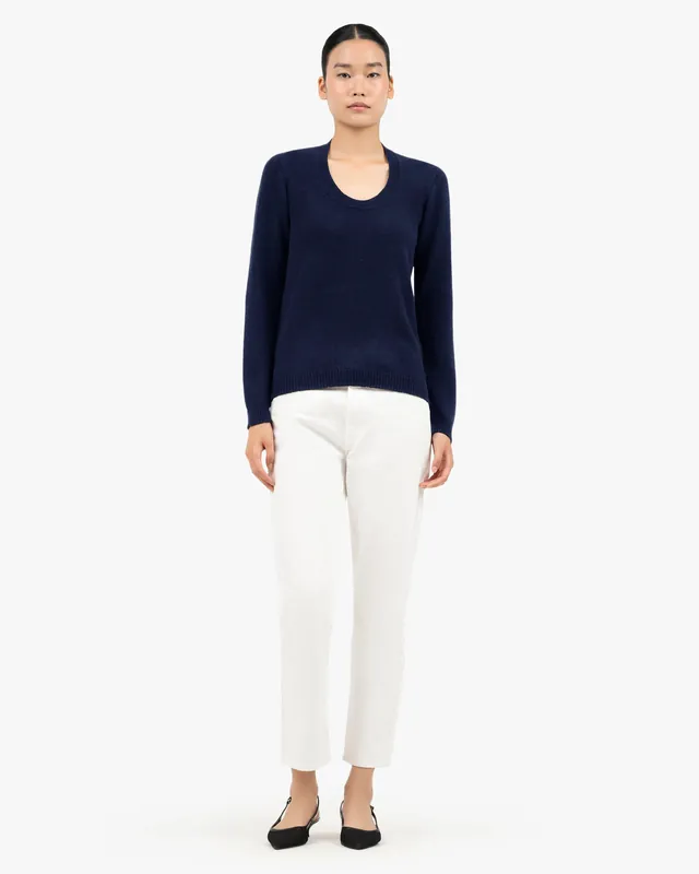 Piuma Wide Neck Sweater - Blue
