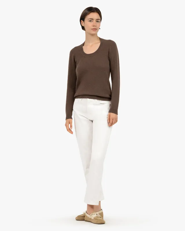 Piuma Wide Neck Sweater - Brown
