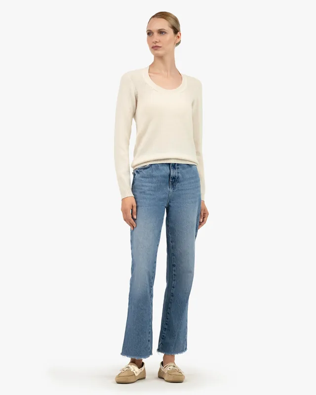 Piuma Wide Neck Sweater - White