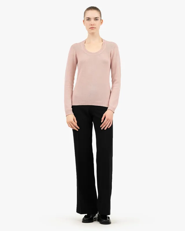 Piuma Wide Neck Sweater - Rose
