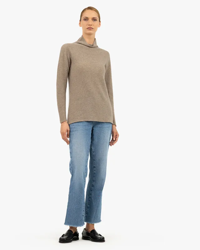 Soffio Mock Neck Sweater - Taupe