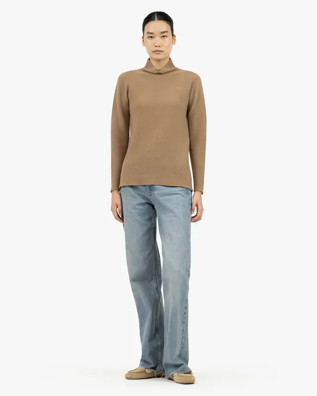 Soffio Mock Neck Sweater - Camel