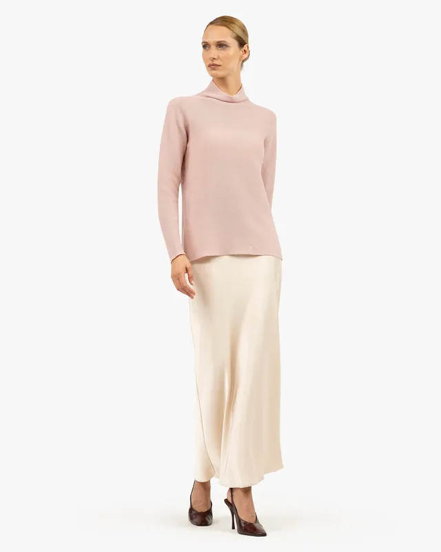 Soffio Mock Neck Sweater - Rose