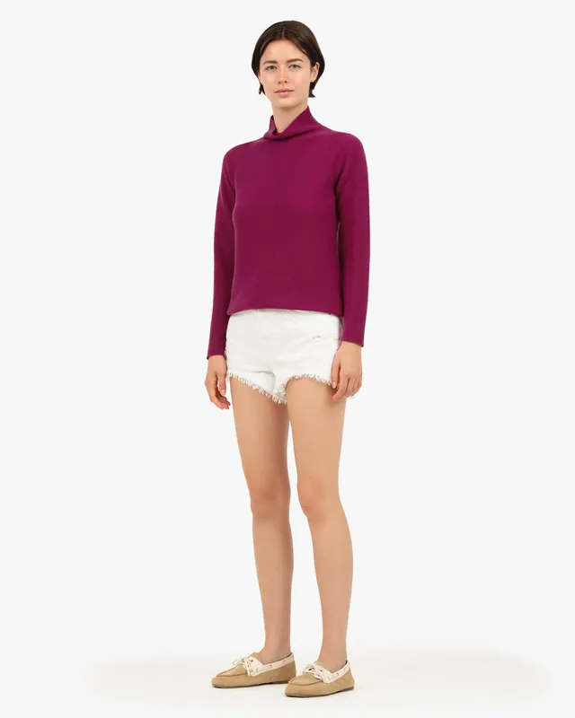 Soffio Mock Neck Sweater - Magenta