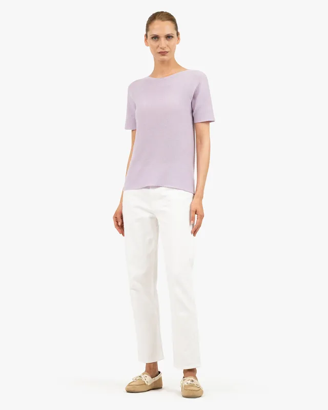 Soffio Boat Neck Tee - Lilac