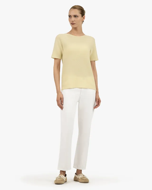 Soffio Boat Neck Tee - Yellow