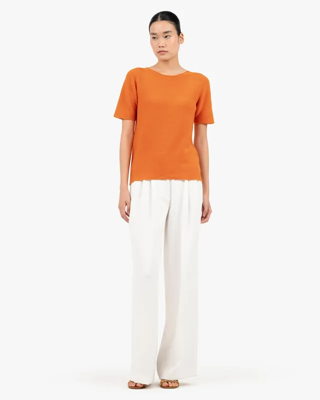 Soffio Boat Neck Tee - Orange