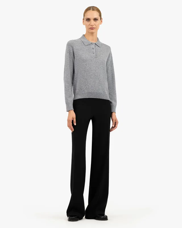 Women's Tribeca Polo Sweater - Medium Grey